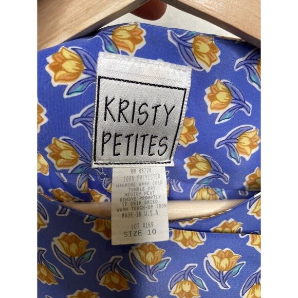 Kristy Petites Maxi Pleated Dress Size 10 Purple Floral Polyester Long Vintage - Picture 9 of 12